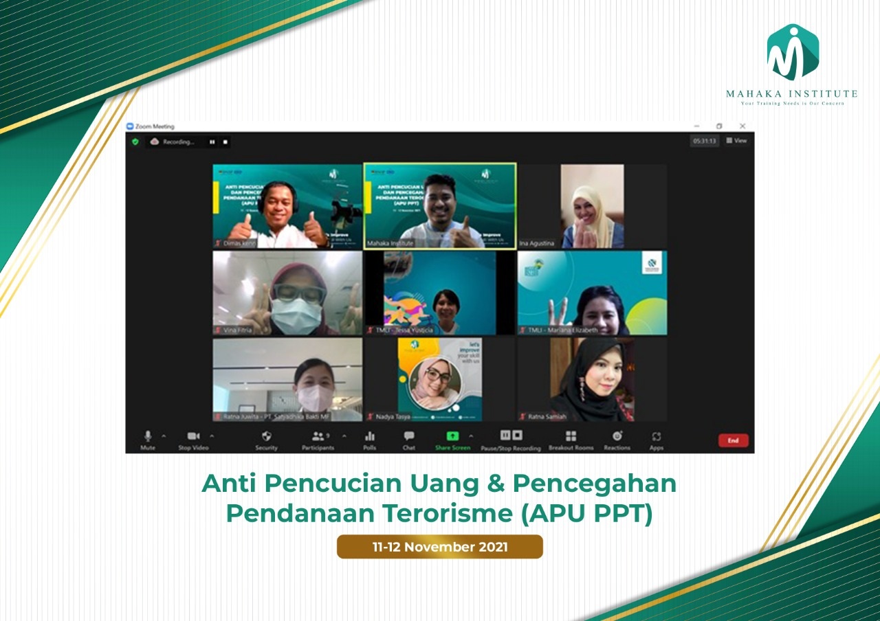 11-12 November 2021 - Training Anti Pencucian Uang & Pencegahan Pendanaan Terorisme (APU PPT)
