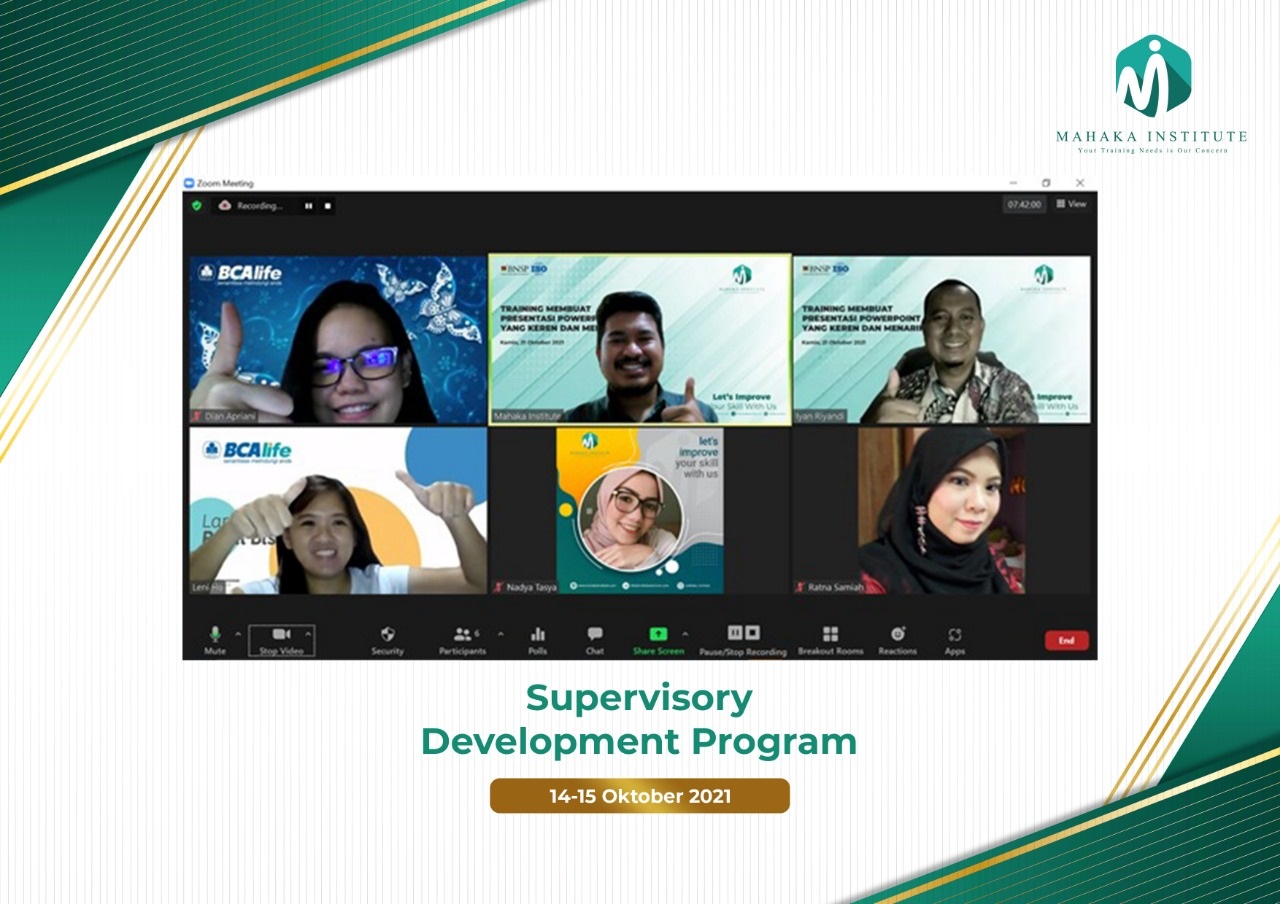 14-15 Oktober 2021 - Training Supervisory Development Program