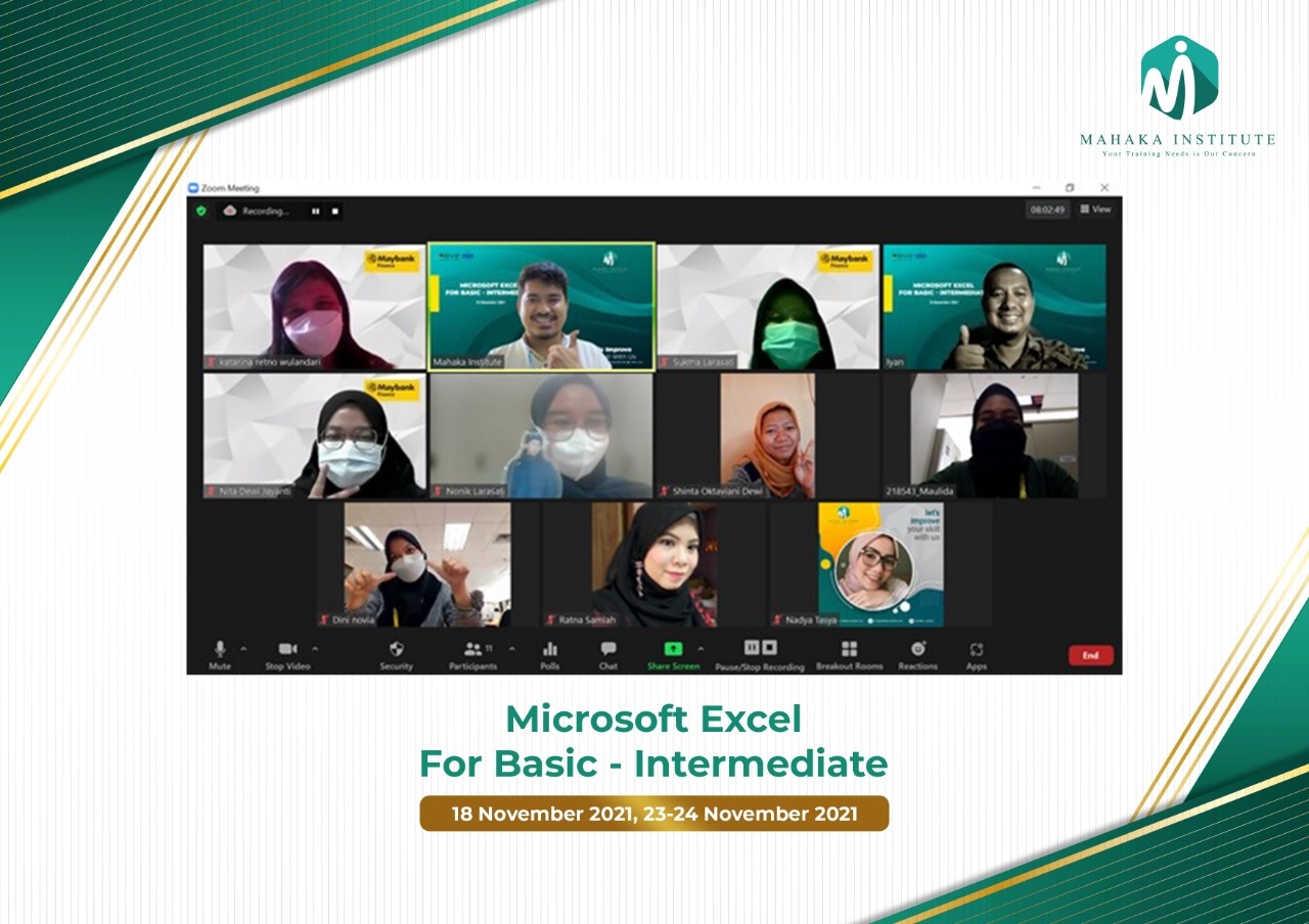 18 November 2021 - Training Microsoft Excel For Basic-Intermediate