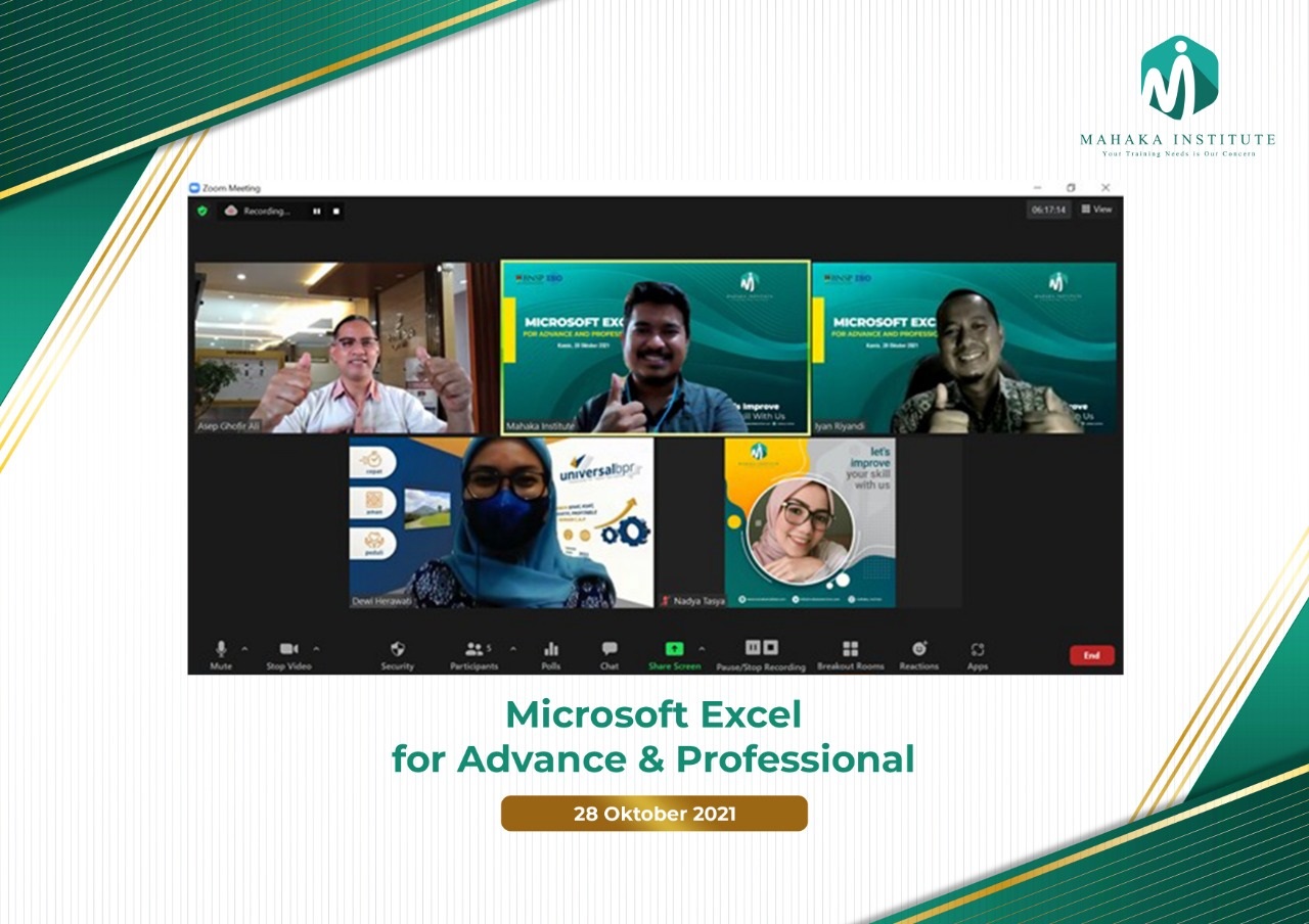 28 Oktober 2021 - Training Microsoft Excel for Advance & Professional