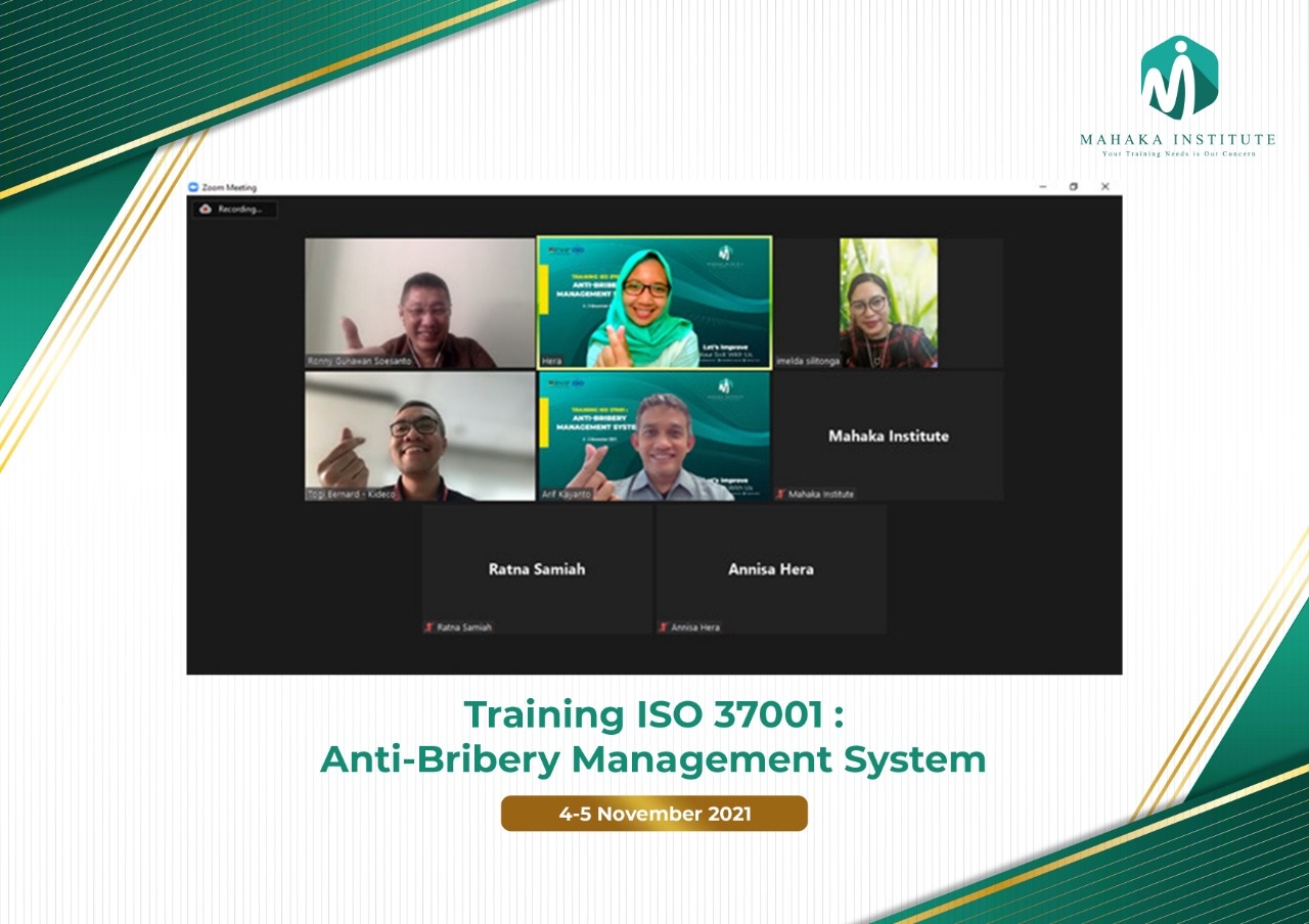 4-5 November 2021 - Training ISO 37001 Anti-Bribery Management System