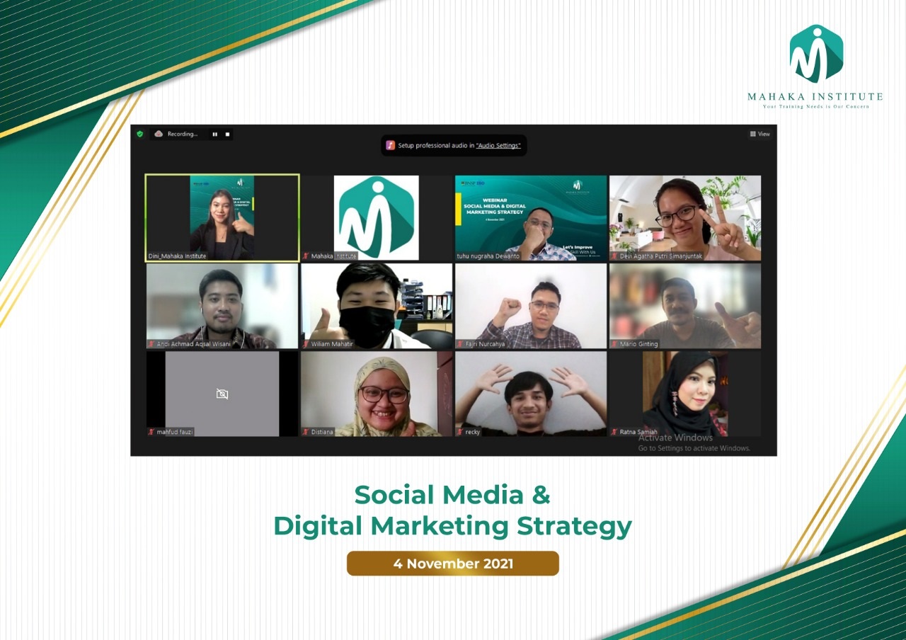 4 November 2021 - Training Social Media & Digital Marketing Strategy