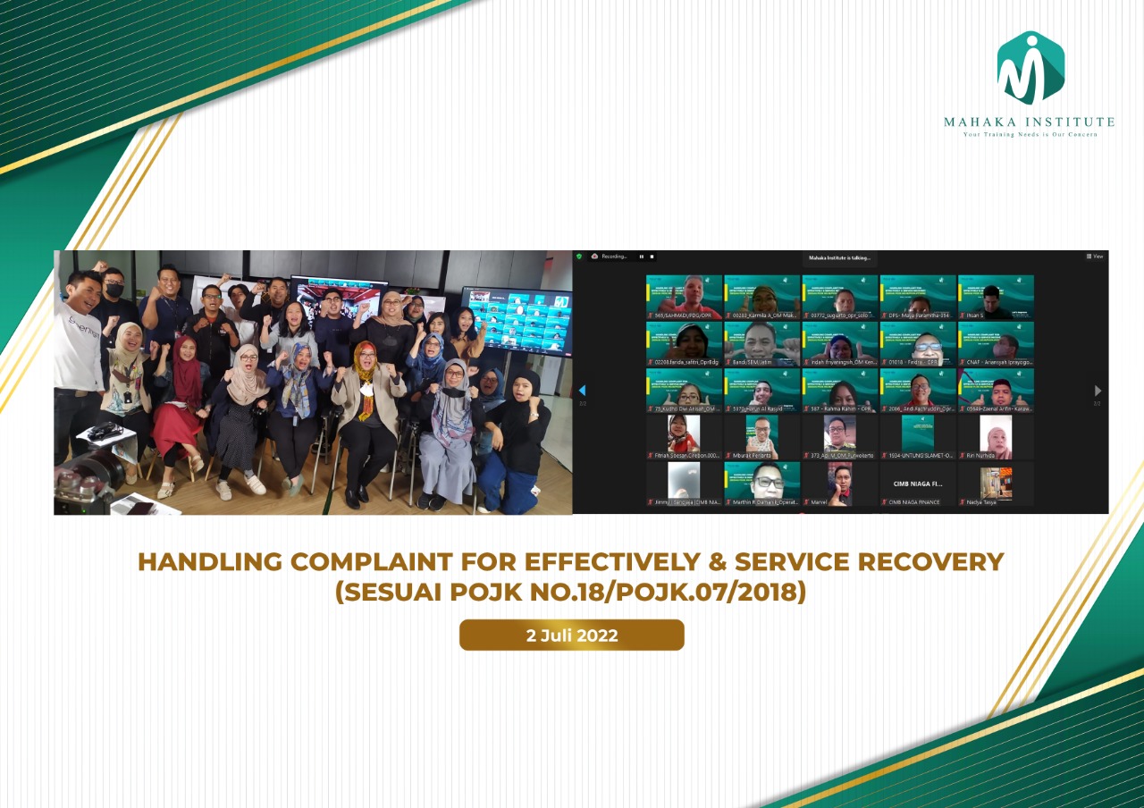 Pelatihan Handling Complaint For Effectively and Service Recovery (2 Juli 2022)