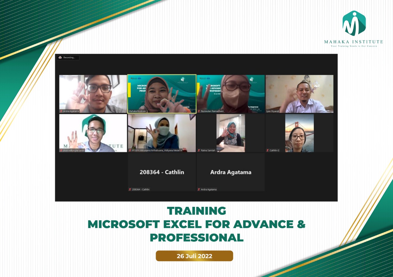 Pelatihan Microsoft Excel For Advance & Professional (26 Juli 2022)
