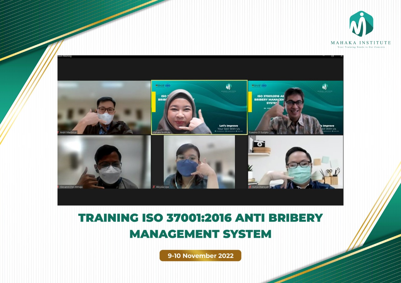 Pelatihan ISO 37001 : 2016 Anti Bribery Management System (9-10 November 2022)