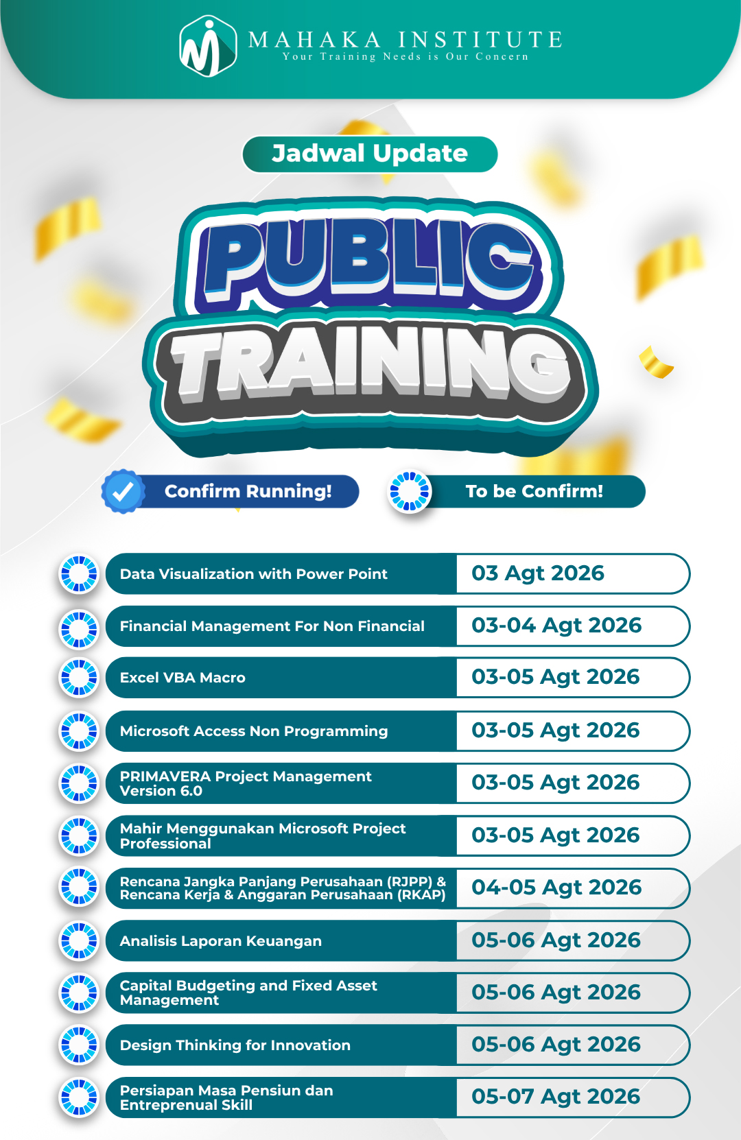 Status Training Agustus - 1