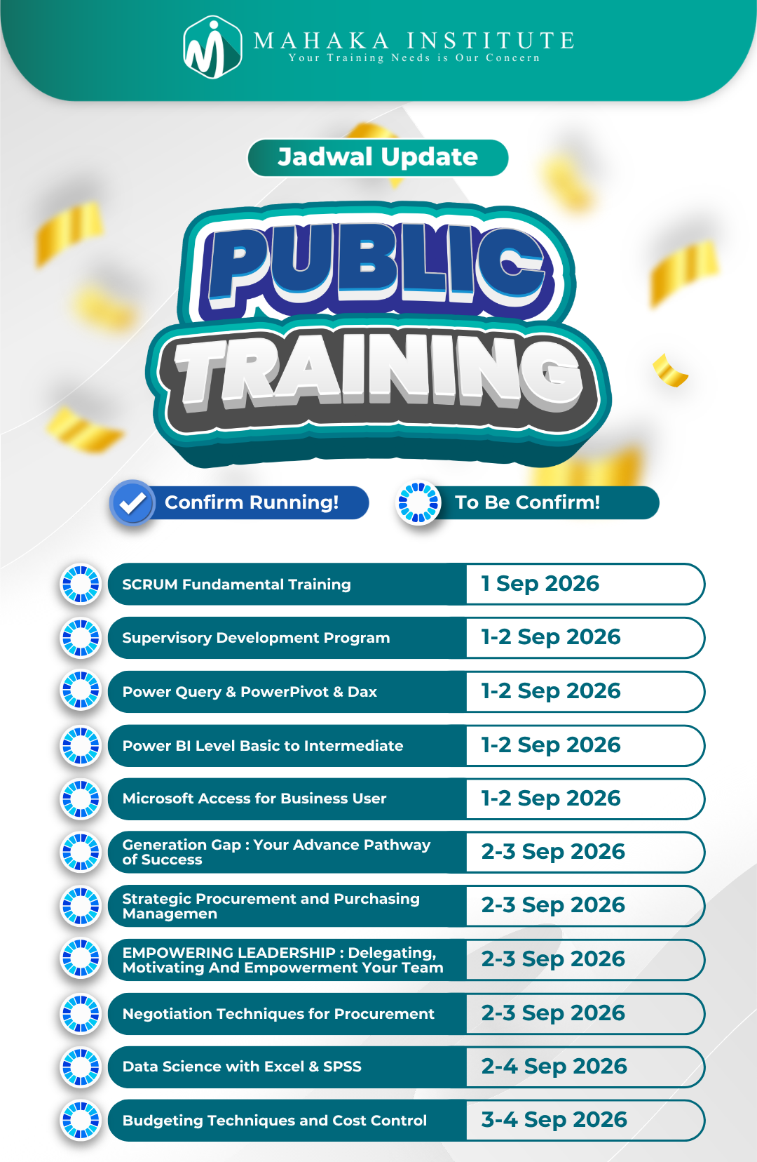 Status Training September - 1